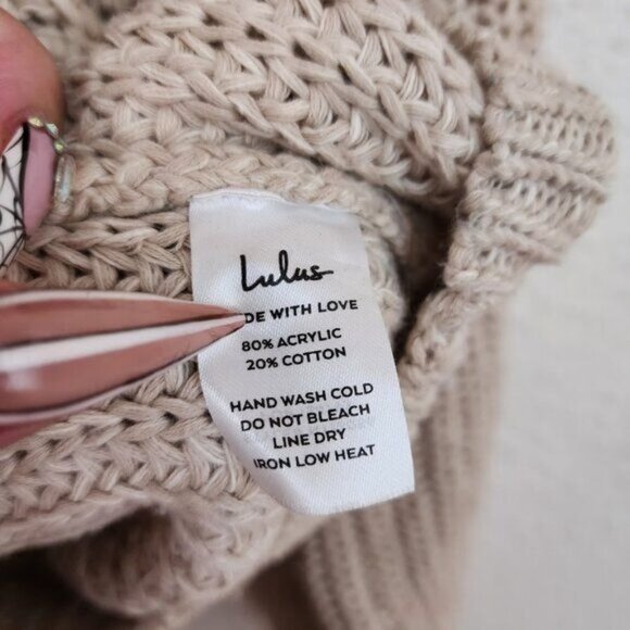 Lulus Autumn Leaves Tan Multi Chevron Stripe Knit Sweater Women's Size Large - Picture 5 of 9